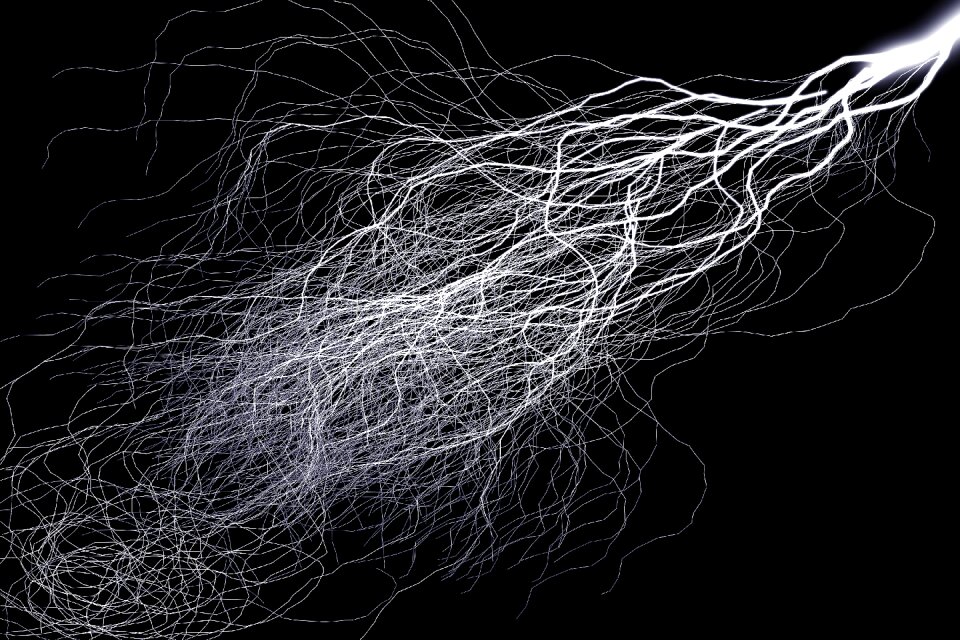 Electricity discharge flash of lightning