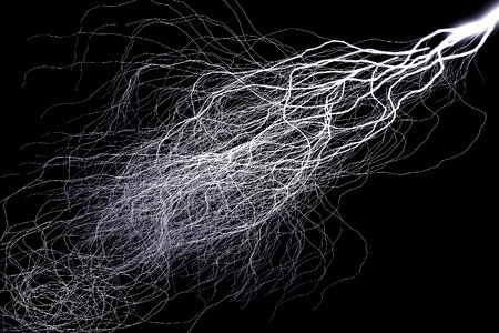 Electricity discharge flash of lightning