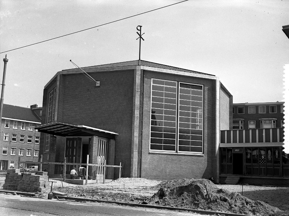 Maranathakerk nieuwe Hervormde Kerk in aanbouw, Kruinderstraat, Amsterdam, Bestanddeelnr 934-5680