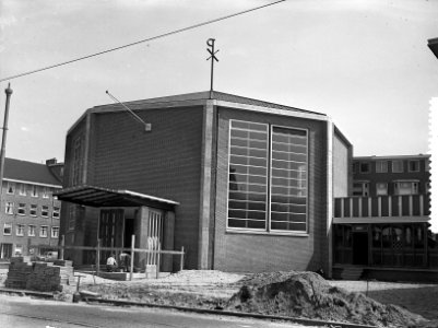 Maranathakerk nieuwe Hervormde Kerk in aanbouw, Kruinderstraat, Amsterdam, Bestanddeelnr 934-5680