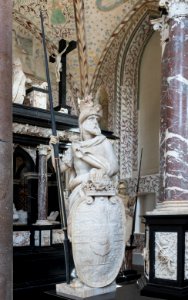 Marble guard Christian 3 tomb Roskilde cathedral Denmark photo