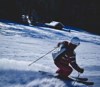 Skiing ice snow
