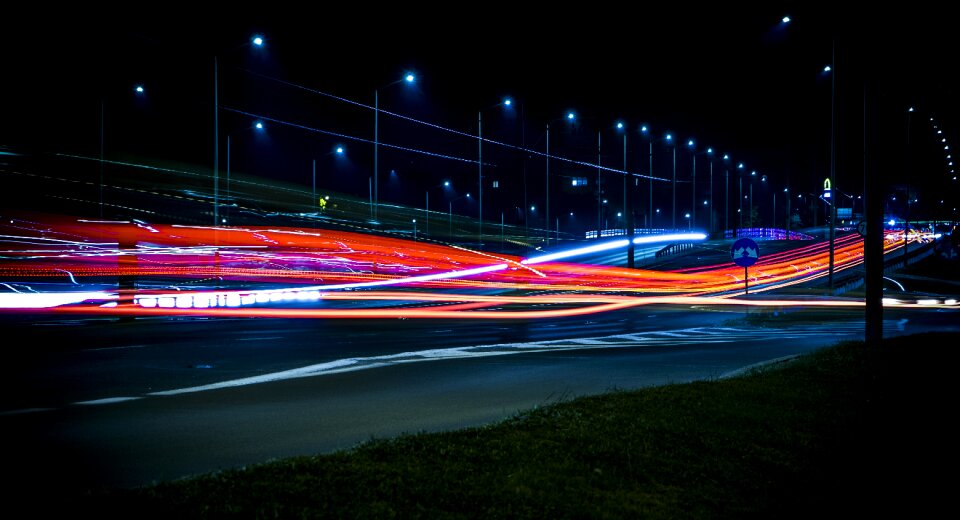 Evening night highway photo