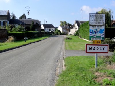 Marcy (Aisne) city limit sign