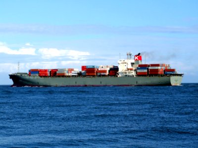 Manhatten Bridge p9, leaving Port of Rotterdam, Holland 01-Jan-2005