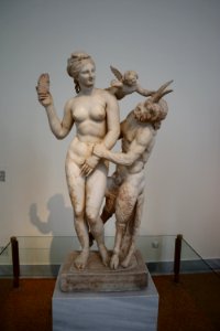 Marble group of Aphrodite with Pan and Eros from Delos. About 100 BC