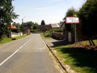 Marcy-sous-Marle (Aisne) city limit sign