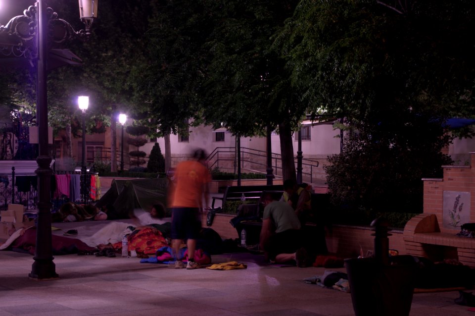 Marcha indignada - Noche en la plaza 022
