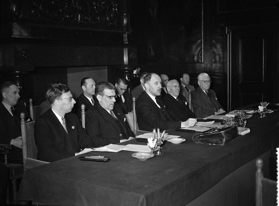 Opening Unie Conferentie in Binnenhof, Nederlandse delegatie, Bestanddeelnr 906-5553