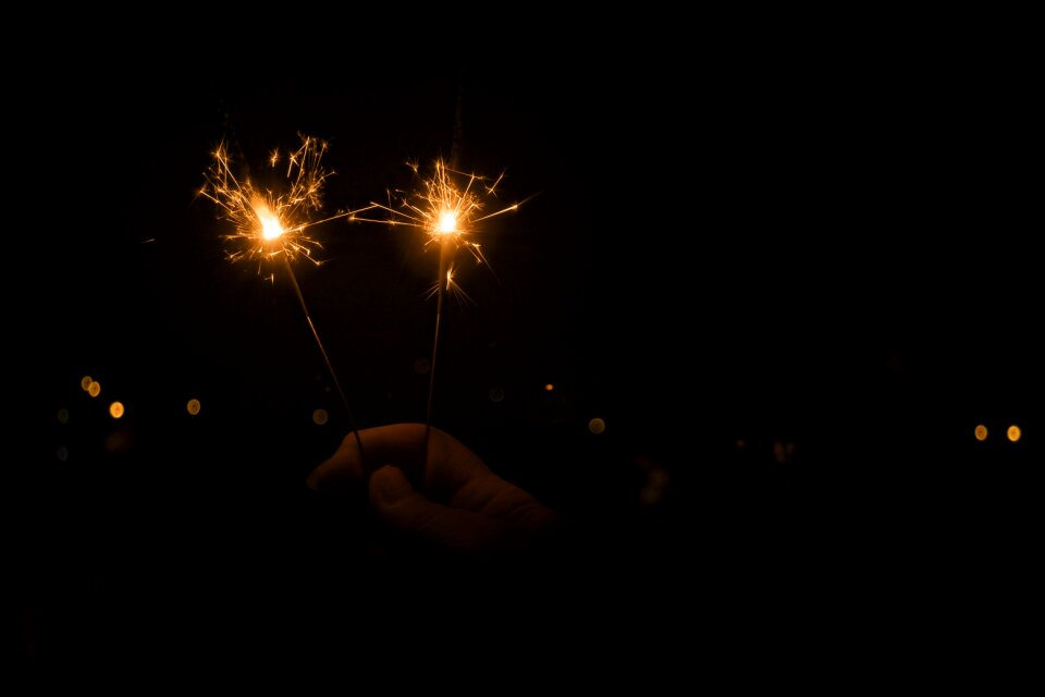 Holding sparkler christmas