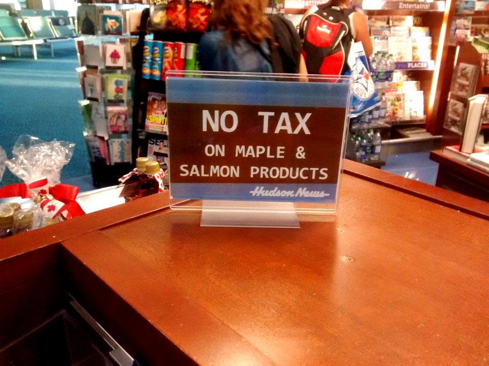 No tax on maple & salmon products