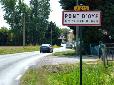 Oye-Plage (Pas-de-Calais) city limit sign Pont-d'Oye