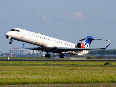 OY-KFI SAS Scandinavian Airlines Canadair CL-600-2D24, takeoff from Schiphol (AMS - EHAM), The Netherlands, 17may2014, pic-2