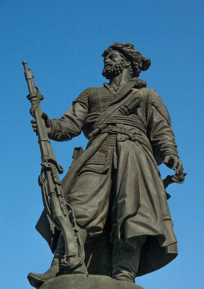 Cossack soldier statue
