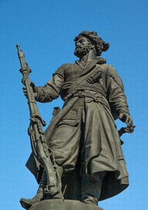 Cossack soldier statue