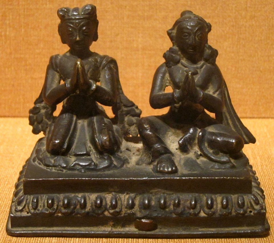 Pair of devotional figures, Nepal, 19th century, bronze, HAA