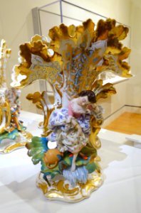 Pair of vases, Dresden, Germany, c. 1850, porcelain, 1 of 2 - Peabody Essex Museum - DSC07184