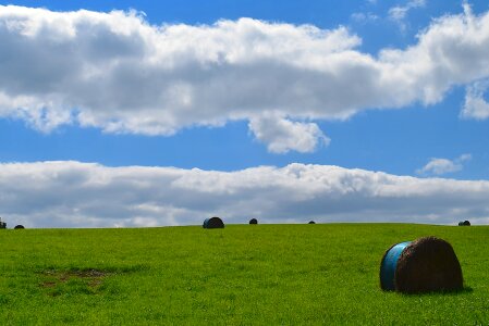 Clouds blue hay photo