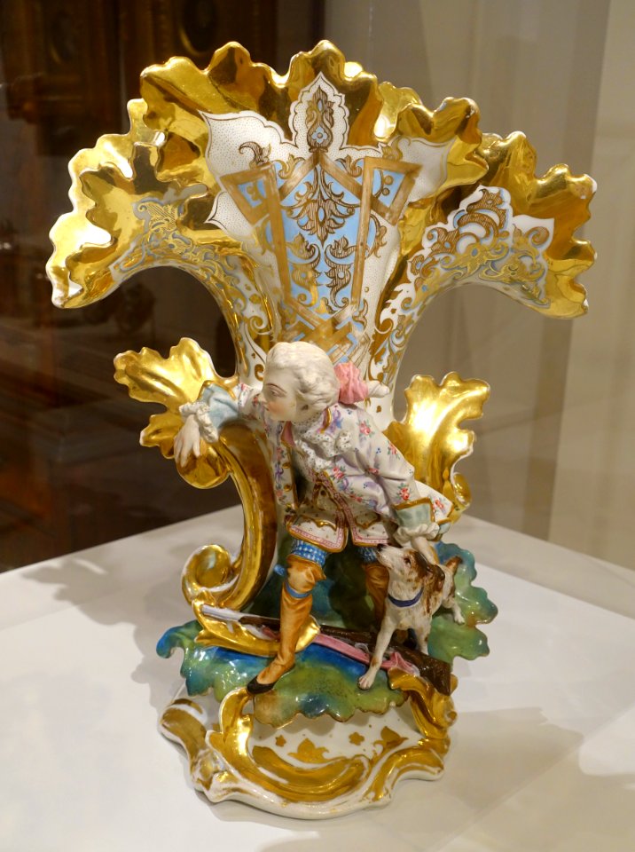 Pair of vases, Dresden, Germany, c. 1850, porcelain, 2 of 2 - Peabody Essex Museum - DSC07186