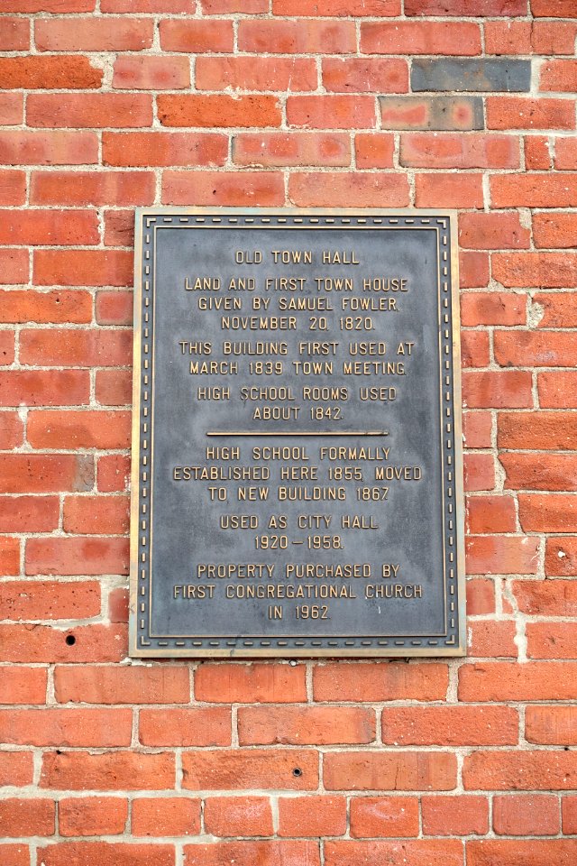 Old Town Hall plaque - Carson Center for Human Services - Westfield, MA - DSC02279