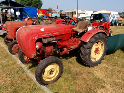 Old red Porsche diesel Junior photo