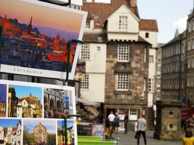 Royal mile edinburgh postcard scotland