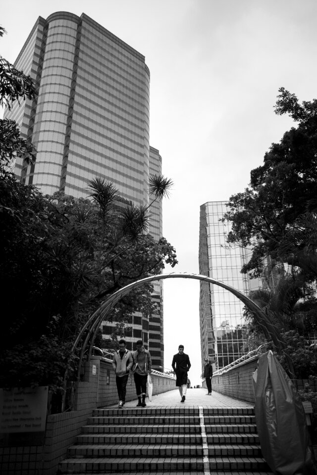 Black and white sky skyscraper