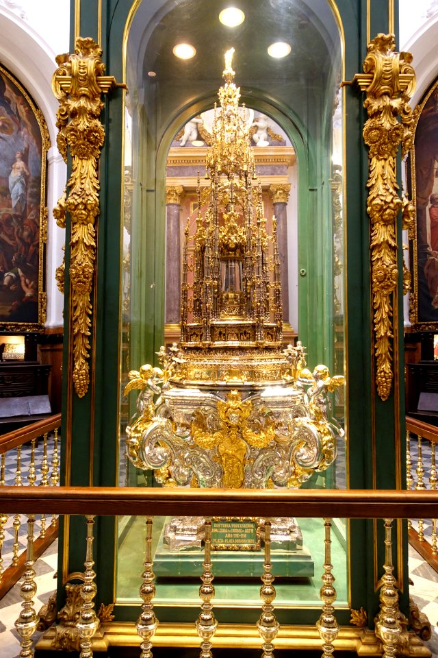 Monstrance in Capilla de Santa Teresa y tesoro, Mosque of Cordoba, Spain - DSC07162