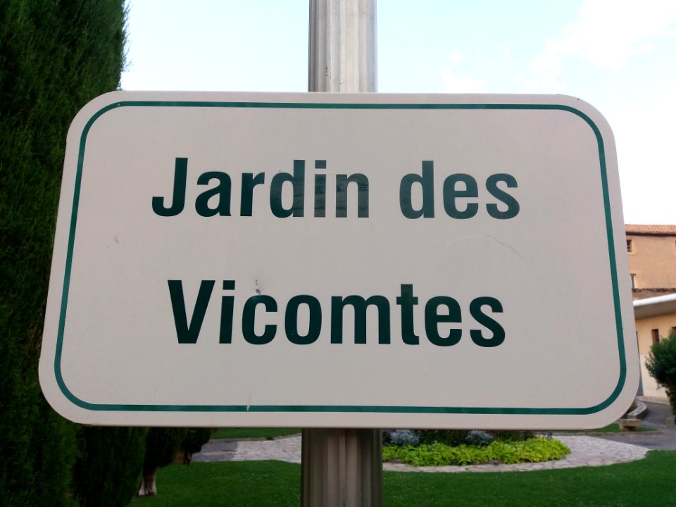 Narbonne - Jardin des Vicomtes - Plaque
