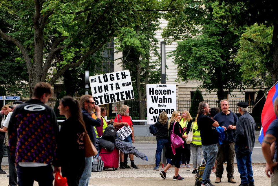 Monarchist protest in front of the Russian embassy in Berlin 2020-08-28 05