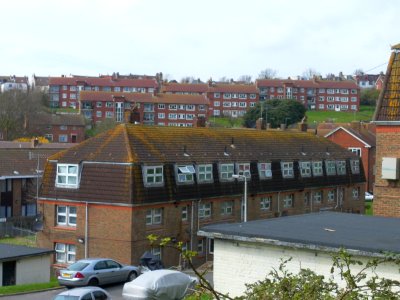 Northward view towards Craven Vale estate from Bakers Bottom, Brighton (April 2013)