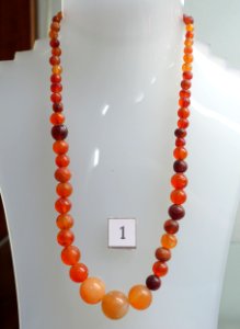 Necklace, Giong Ca Vo site, c. 2500 years before present, agate - Museum of Vietnamese History - Ho Chi Minh City - DSC06213