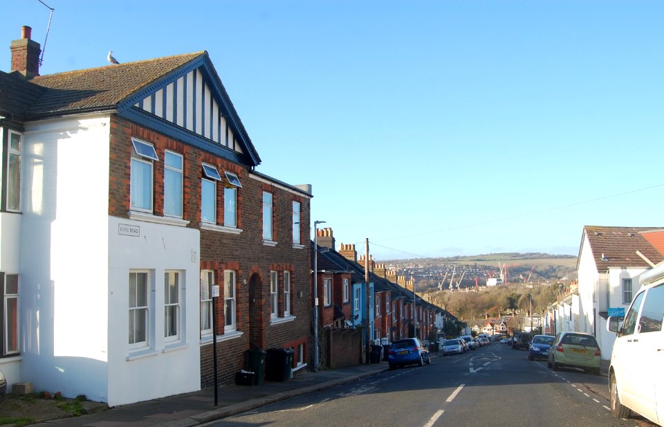 Northward view along Ryde Road, Brighton (February 2020)