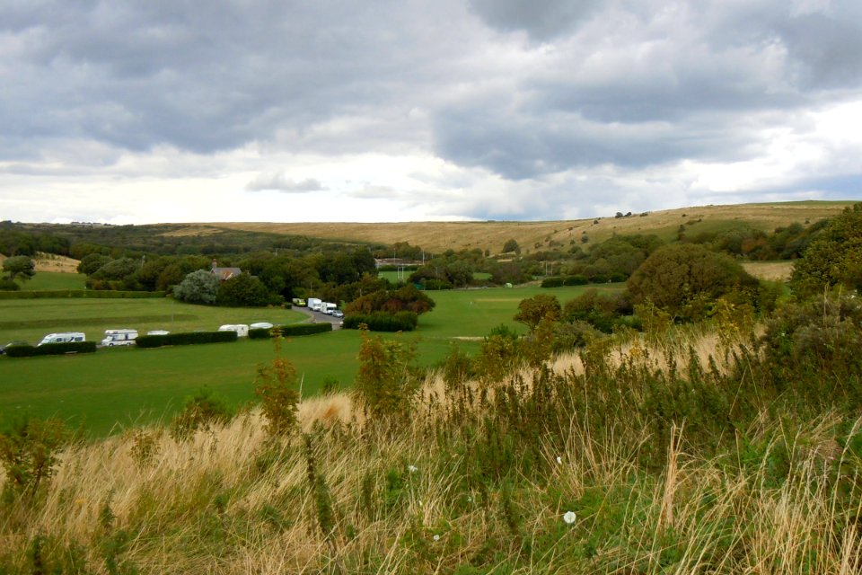 Northward view across East Brighton Park from Roedean Road, Roedean, Brighton (August 2014) (1)