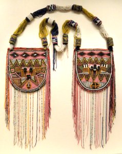 Necklace (Odigba Ileke Ifa), 1900s, Guinea Coast, Nigeria, Yoruba people, cloth, glass beads, cardboard, wood - Cleveland Museum of Art - DSC08755
