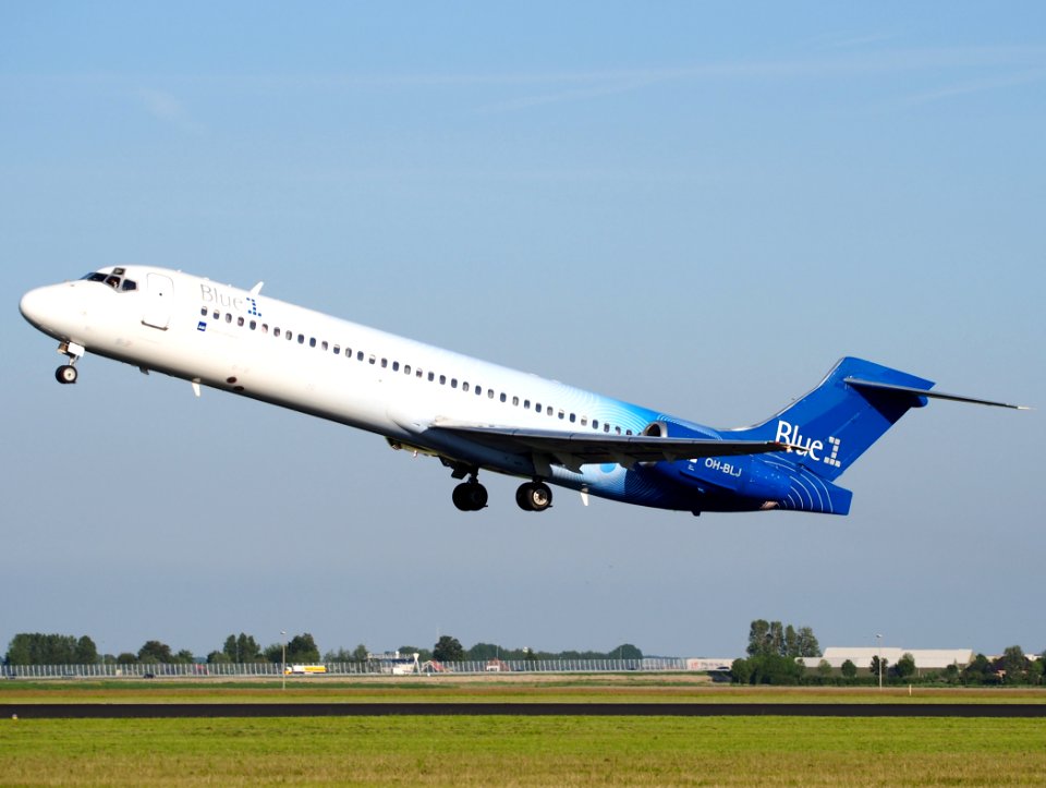 OH-BLJ Blue1 Boeing 717-23S - cn 55065, takeoff from Schiphol (AMS - EHAM), The Netherlands, 16may2014, pic-4