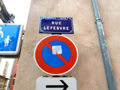 Neuville-sur-Saône - Rue Lefèbvre - Plaque