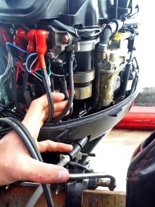 VST, starter motor and solenoides of a Tohatsu MFS30B outboard motor