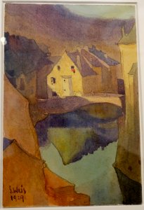 Vue vers le 'Béinchen', by Sosthène Weis, 1929, aquarelle - Villa Vauban - Luxembourg City - DSC06382
