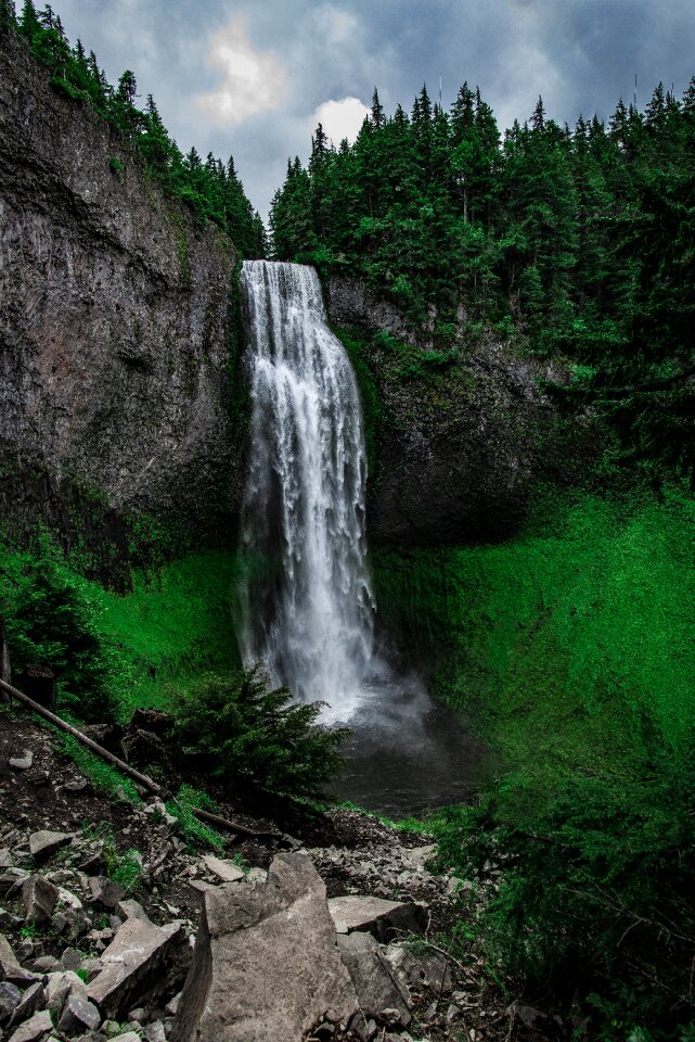 Hill trees water photo