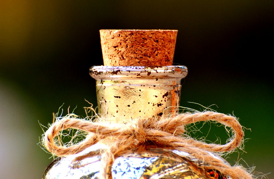 Cork cord bottle closure
