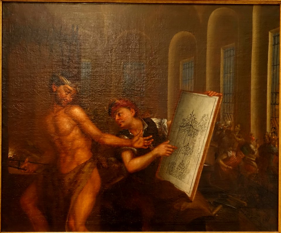 Vulcan at the forge of the court ironsmith Johann Georg Oegg, by Joseph Anton Glantschnigg, c. 1750 - Mainfränkisches Museum - Würzburg, Germany - DSC04460