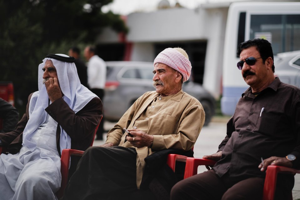 Views of a Ezidi gathering at the office of the Ezidi Progress Party's office in Shingal 27