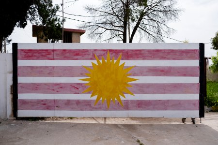 Views in May of 2019 around the main gate of the Ezidi Progress Party's main office in downtown Shingal 12