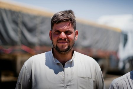 Views of interviews and meetings with Arab truck drivers in summer of 2019 waiting in Sinjar to deliver grain from Anbar and other Arab regions of Iraq 05