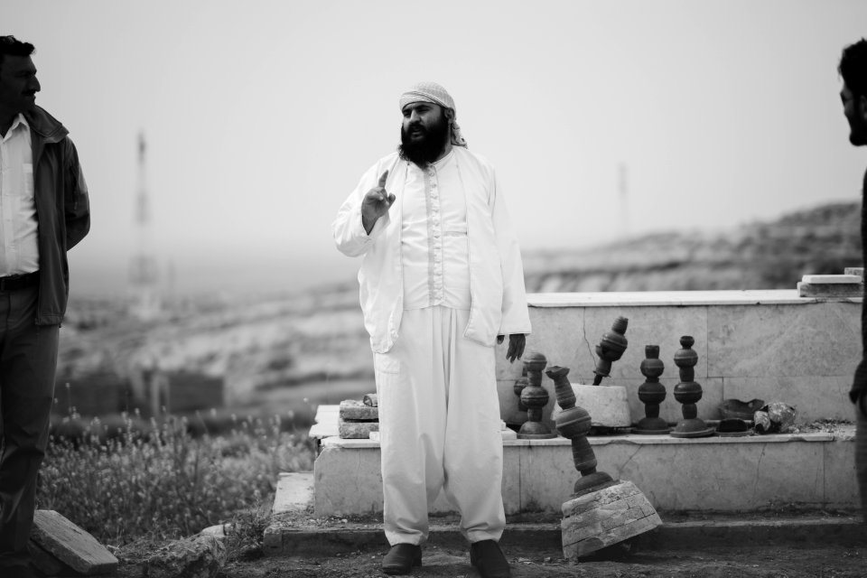 Views in May 2019 at the reconstruction of the Ezidi Shrine of Maawi overlooking Shingal, following the shrine's destruction by the Islamic State 32
