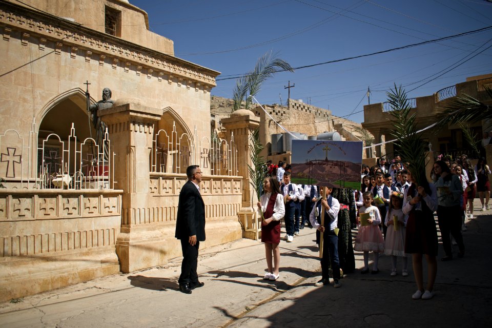 Views of the festival and parade for Palm Sunday in 2018 in the Chaldean Catholic town of alQosh 04