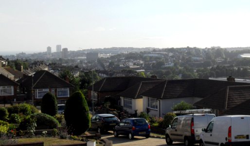 View towards Brighton City Centre from Canfield Close, near Coombe Road (July 2010)