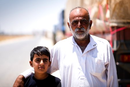 Views of interviews and meetings with Arab truck drivers in summer of 2019 waiting in Sinjar to deliver grain from Anbar and other Arab regions of Iraq 22