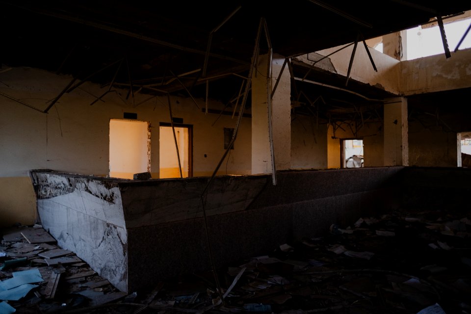 Views around the ruined ID card office in Shingal in April of 2019, following war with the Islamic State 03
